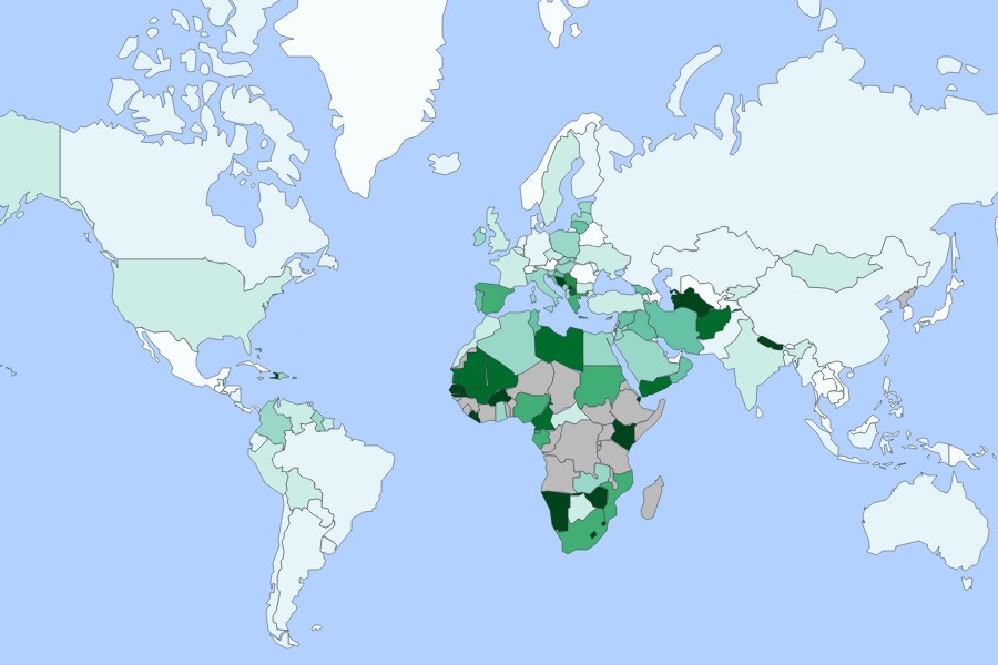 world unemployment map